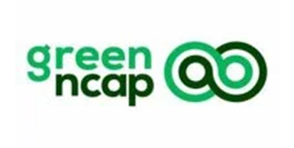 The Green NCAP logo. The text "green ncap" is in green, with "green" on top and "ncap" below. To the right, there are two interlocking, stylized green infinity symbols.